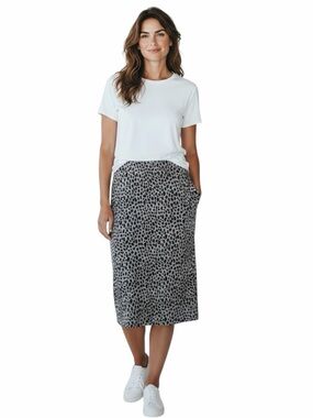 Ann Taylor black brown leopard animal printSkirt Size 0